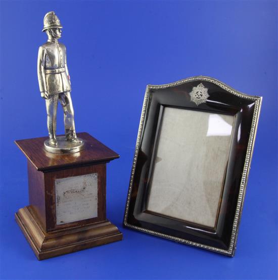 Silver and tortoiseshell frame and figure